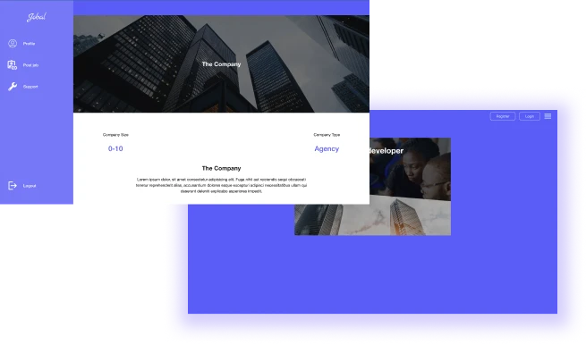 Pages from Jobal website