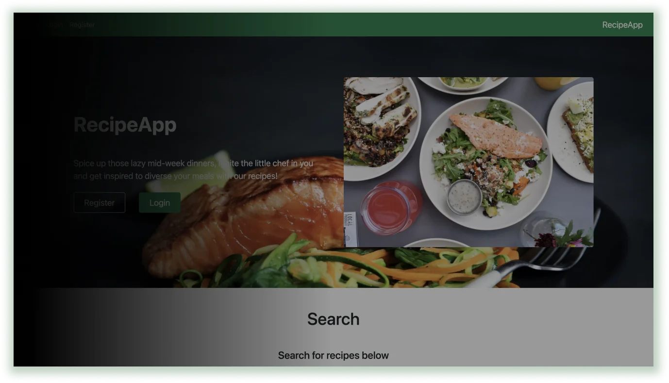RecipeApp homepage print